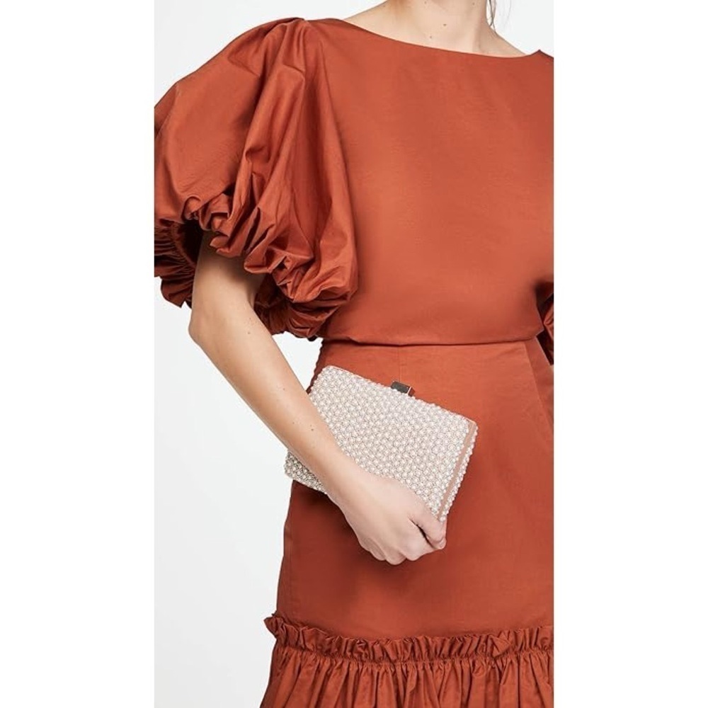 Rosantica Santi Beaded Imitation Pearl Chain Clutch Bag Purse